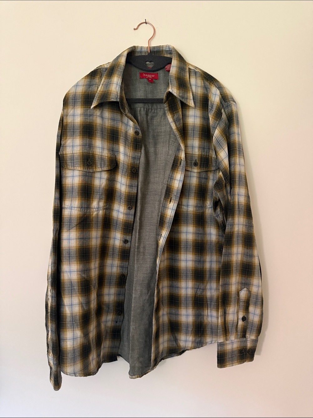 Haggar Men's Plaid Button-Up Shirt Jacket